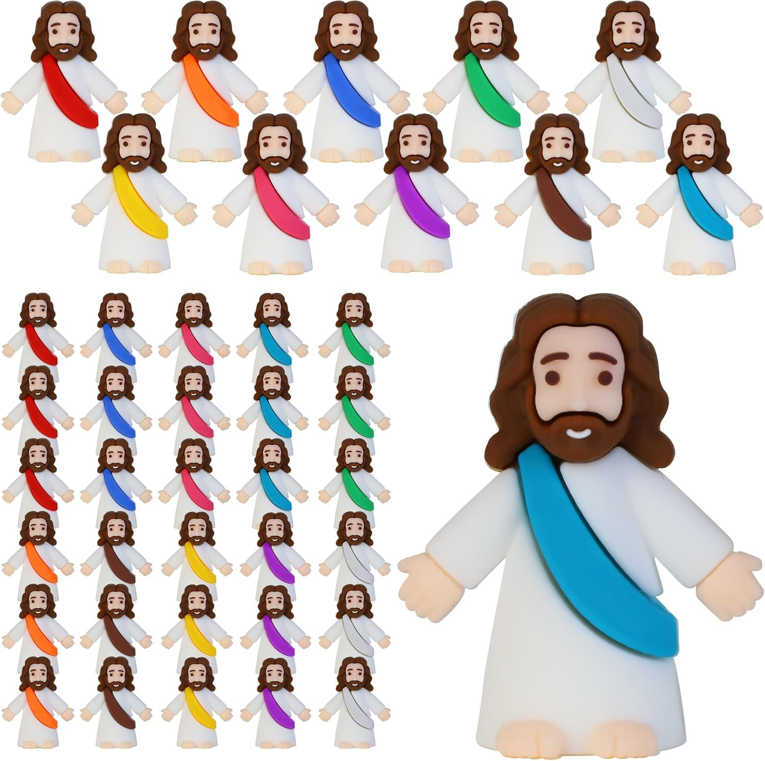 30 Pcs Little Jesus Figures, Mini Jesus Figurines in Bulk Tiny Jesus Christ Toys