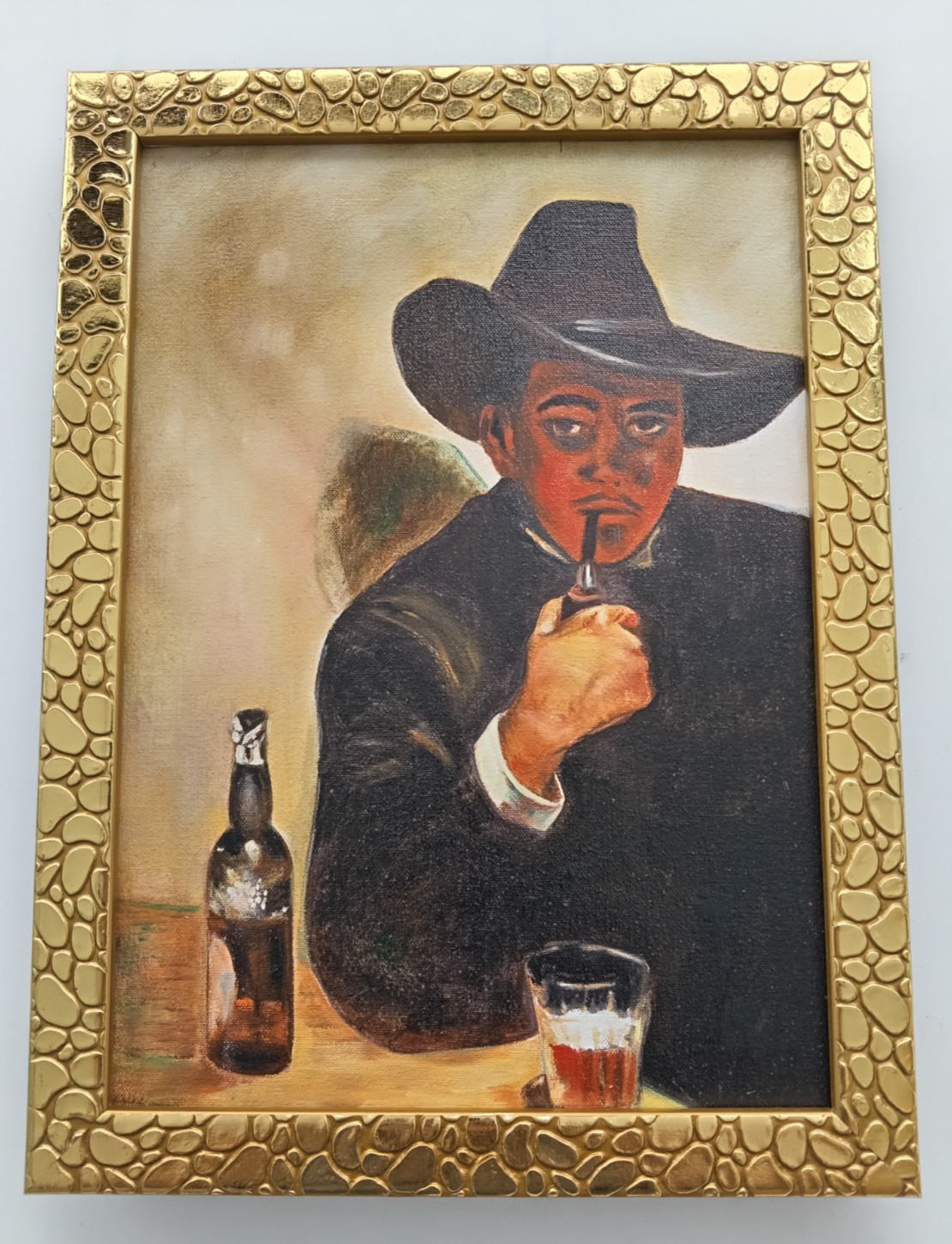 Diego Rivera, Painting Oil On Canvas , signed stamped vintage.