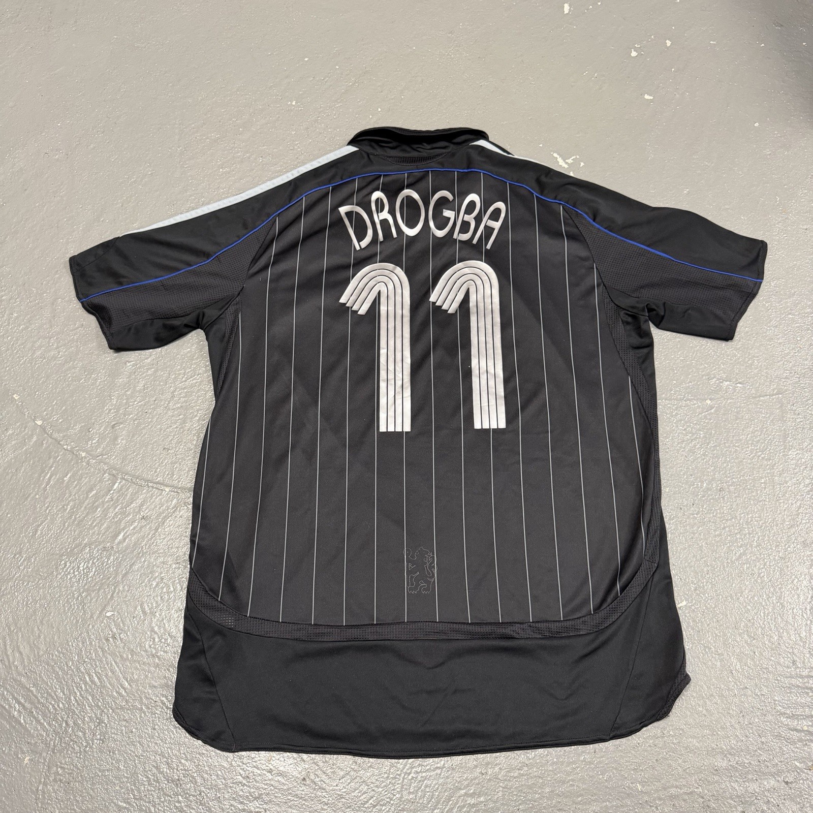 Chelsea FC 2006/07 Black Third Jersey UCL PATCH *#11 DROGBA* SIZE LARGE