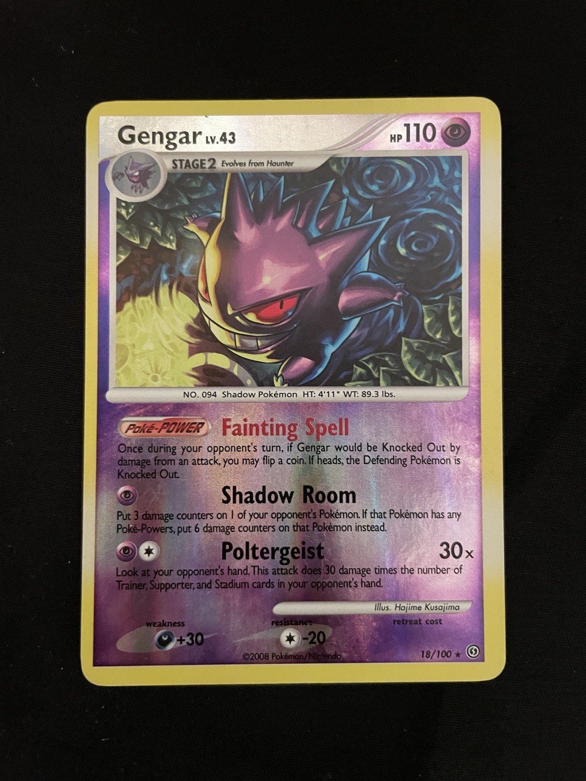 2008 Pokemon Stormfront Gengar 18/100 Reverse Holo English