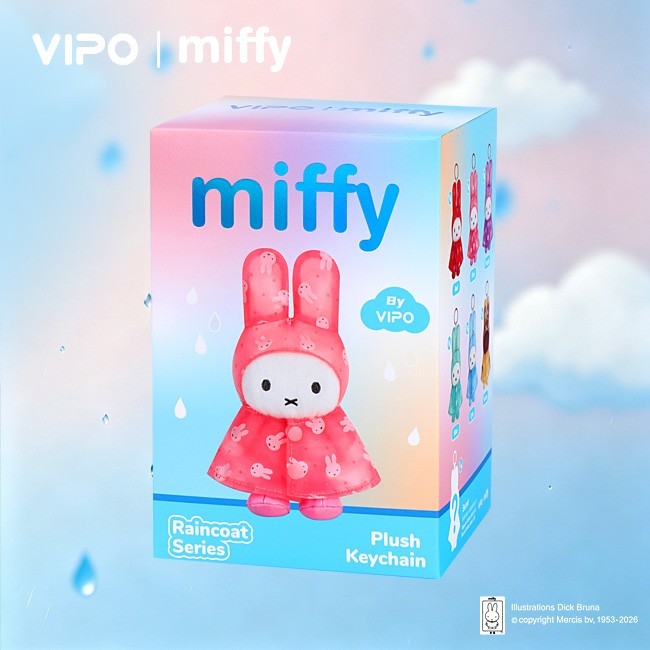 Vipo x Miffy Raincoat Series Plush Keychains Blind Box Vipo x Miffy Raincoat Series Plush Keychains Blind Box
