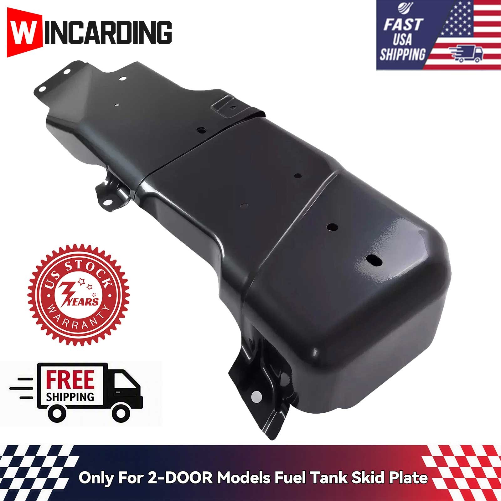 Bumper Gas Fuel Gas Tank Skid Plate For 2007-2018 Jeep Wrangler & 2018 JK 2-Door
