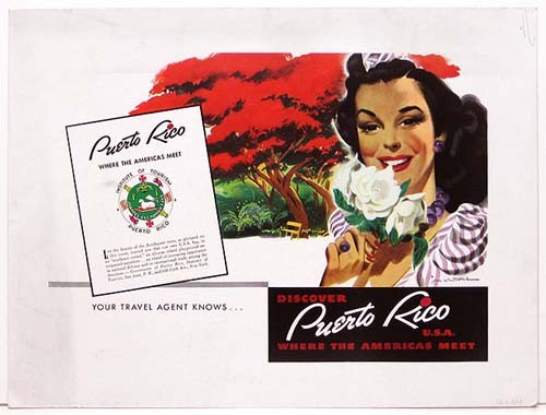 Original 1940 Poster - Discover Puerto Rico USA Original 1940 Poster - Discover Puerto Rico USA