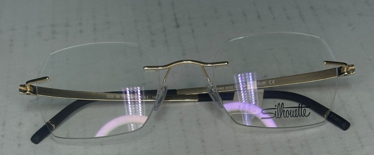 Silhouette Model Number # 5529 HB 7520 (50 21 140) Gold Frame