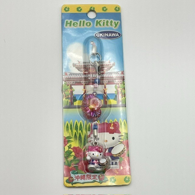 Sanrio Hello Kitty Okinawa Limited Shisa Drum Phone Strap Vintage 2004 Japan NEW