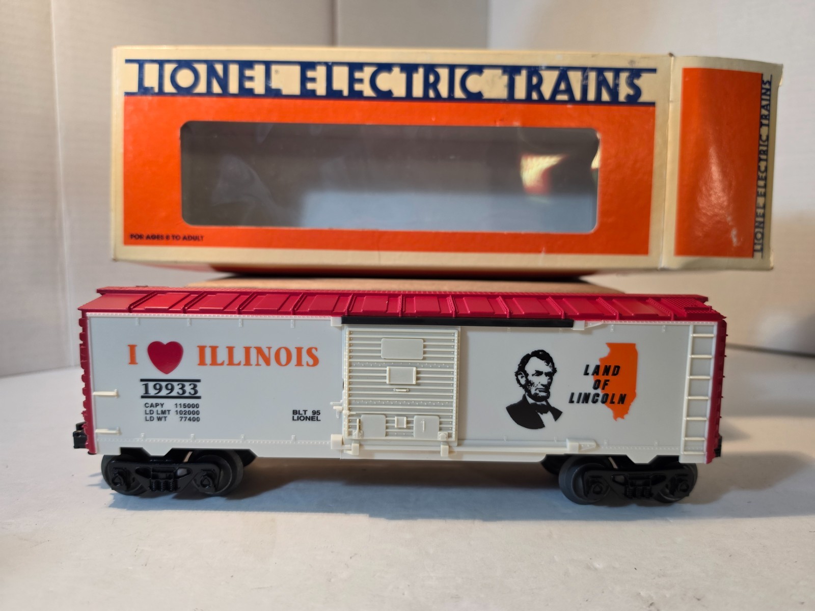 Vintage 1995 Lionel 6-19933 I Love Illinois 9700 Series Land of Lincoln New Vintage 1995 Lionel 6-19933 I Love Illinois 9700 Series Land of Lincoln New