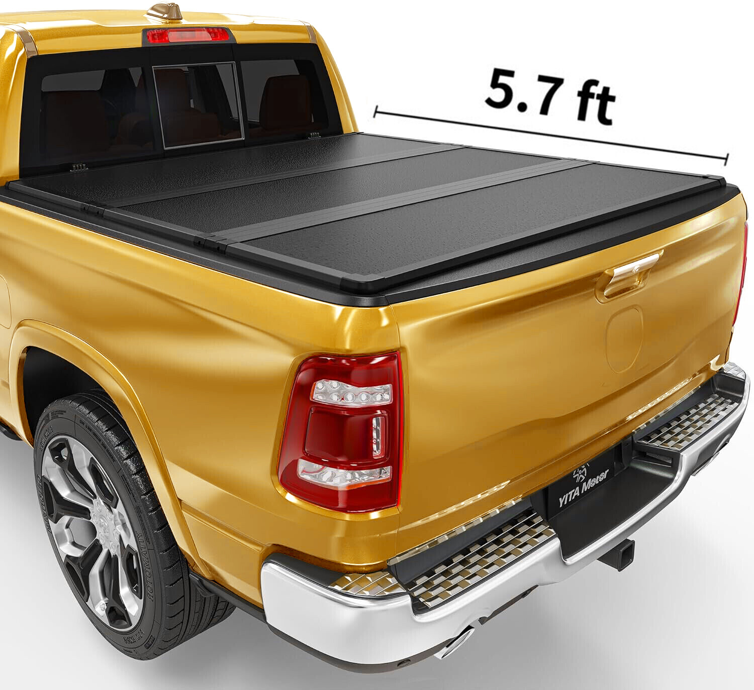 5.7 ft / 5.8ft Bed Tonneau Cover Hard Tri-Fold for 09-26 Dodge Ram 1500 Truck