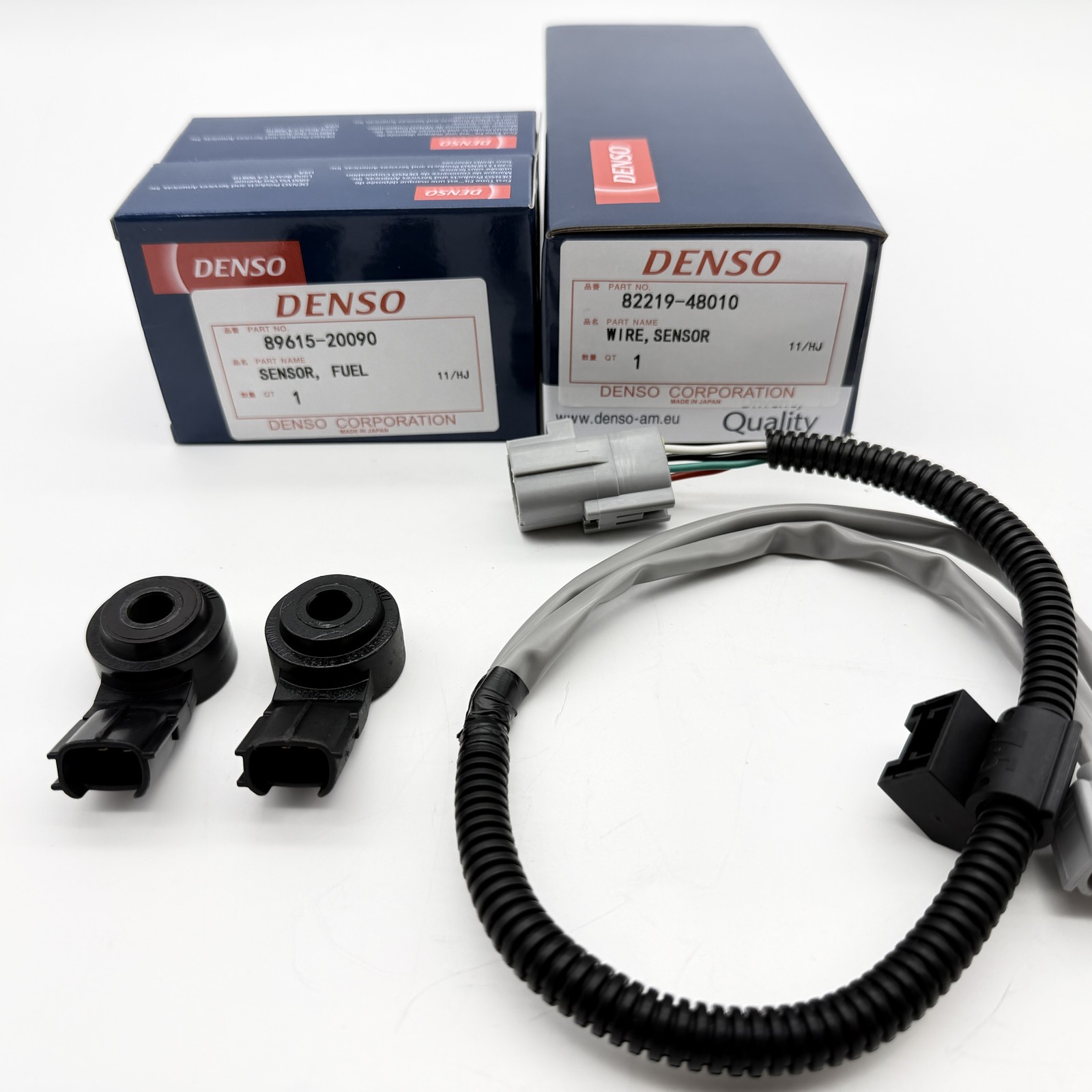 NEW For Toyota Denso 2pcs Knock Sensor 89615-20090 & Harness 82219-48010