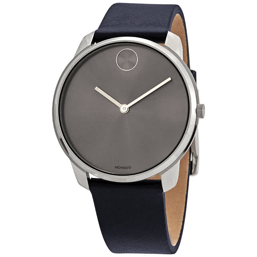 Movado Bold Quartz Grey Dial Blue Leather Men\'s Watch 3600586