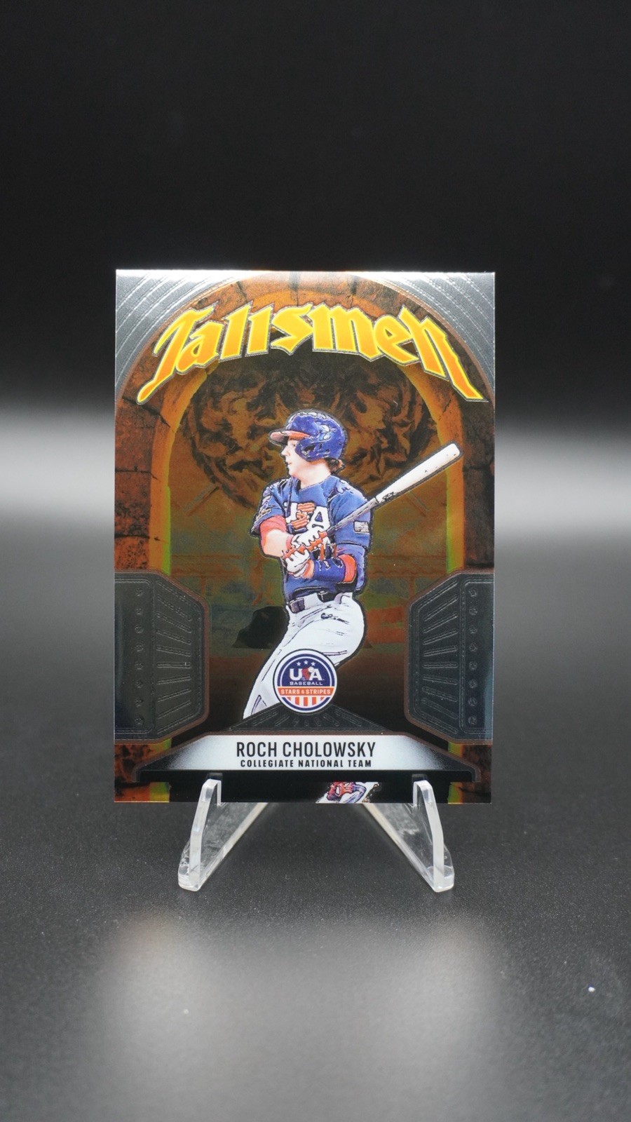 2026 Panini Stars & Stripes Prizm USA Baseball #14 Roch Cholowsky Talisman 2026 Panini Stars & Stripes Prizm USA Baseball #14 Roch Cholowsky Talisman