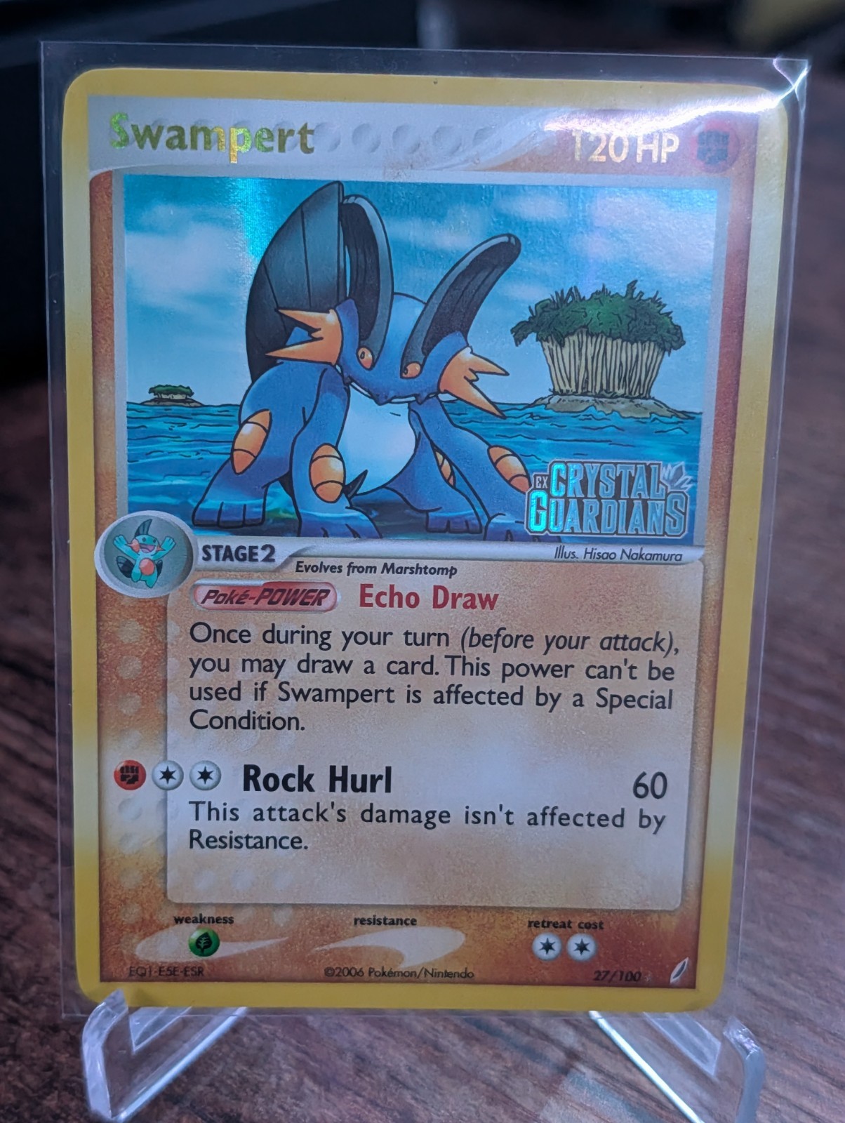 The Pokémon Company Swampert Lp 27/100 EX Crystal Guardians 2006 (Holo) The Pokémon Company Swampert Lp 27/100 EX Crystal Guardians 2006 (Holo)