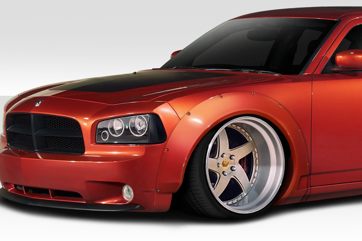 For 2006-2010 Charger Duraflex Novara Wide Body Front Fender Flares - 2 Piece