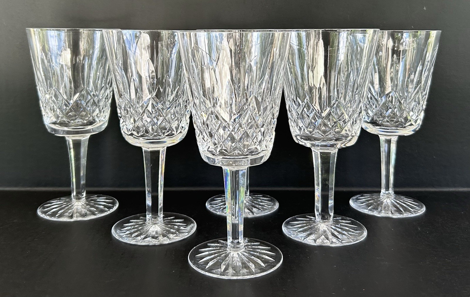 Waterford Crystal Lismore Water Goblets Glasses 6 7/8\