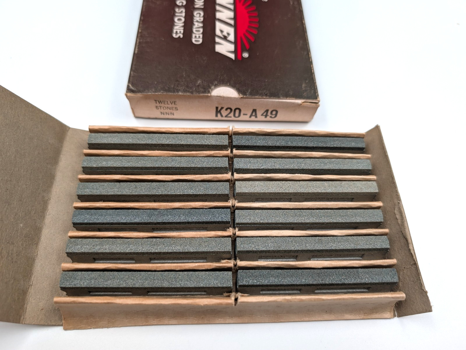 Sunnen K20A49 Hone Stones - Full Box of 12 Stones - New Old Stock Sunnen K20A49 Hone Stones - Full Box of 12 Stones - New Old Stock