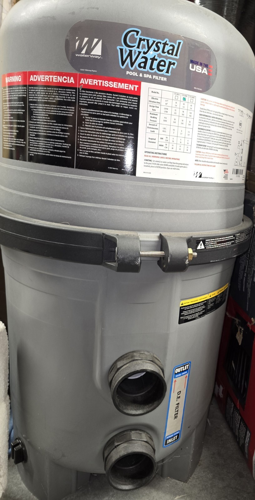 Waterway Crystal Water DE Filter 48SF (570-0048-07)