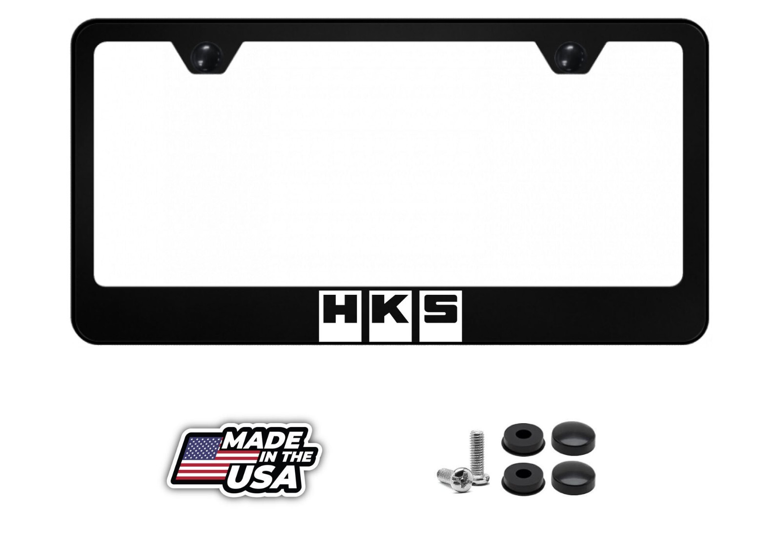 HKS Metal License Plate Frame | Street Racing Performance | Reflective White HKS Metal License Plate Frame | Street Racing Performance | Reflective White
