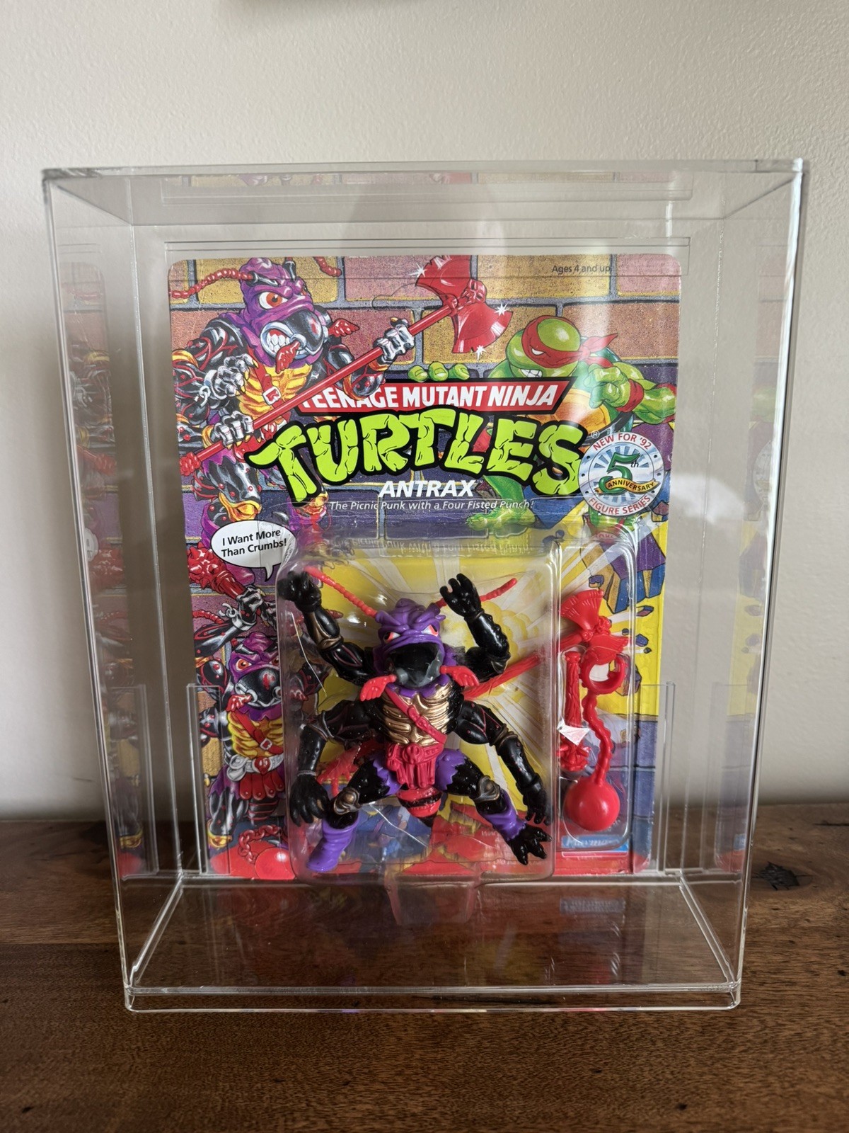 TMNT ANTRAX MOC UNPUNCHED 1991 with acrylic case (NOT GRADED)