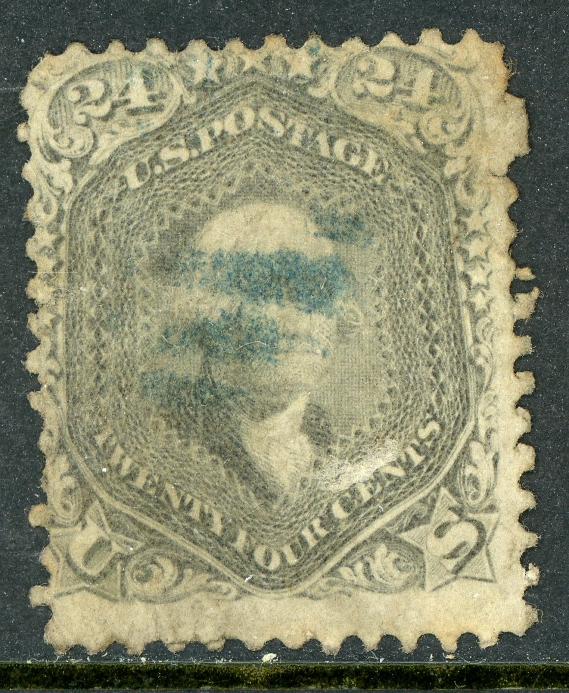 USA 1862 Washington 24¢ Pale Grey Violet Scott #70 VFU E472