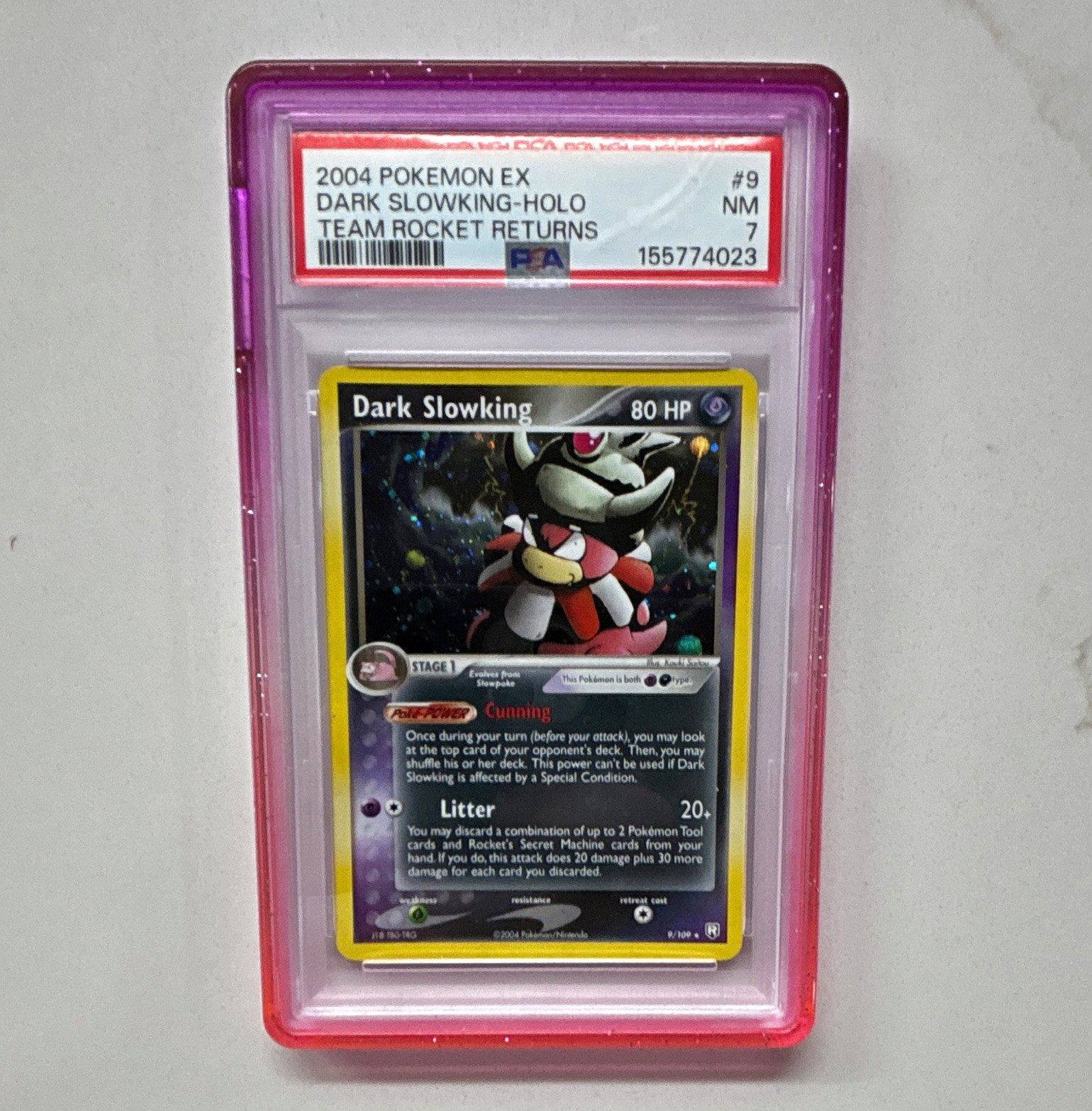 Pokemon TCG Dark Slowking EX Team Rocket Returns Holo Rare 9/109 PSA 7 CLEAN