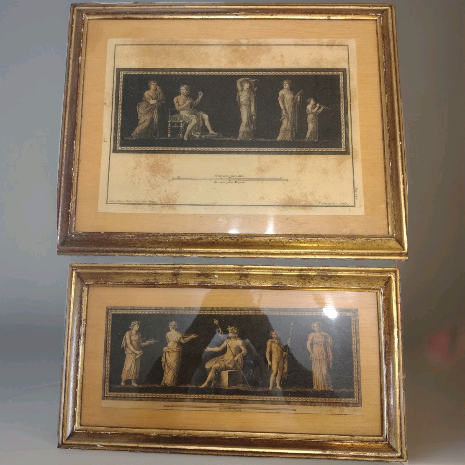 2 Framed Antique 18th Century Neoclassical Prints 2 Framed Antique 18th Century Neoclassical Prints
