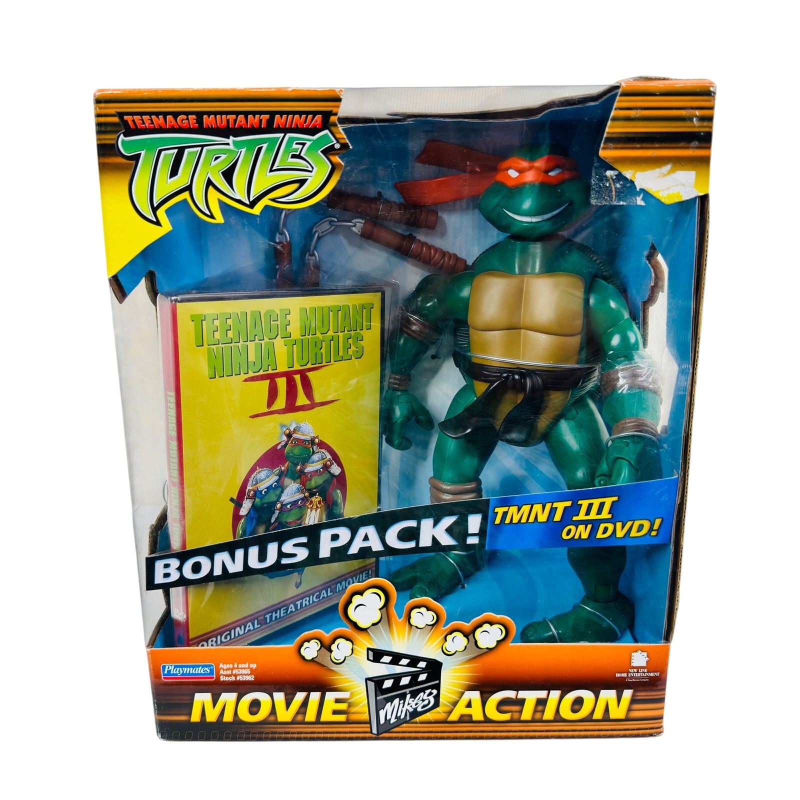 Playmates Teenage Mutant Ninja Turtles Michaelangelo Movie Figure w/DVD Bonus