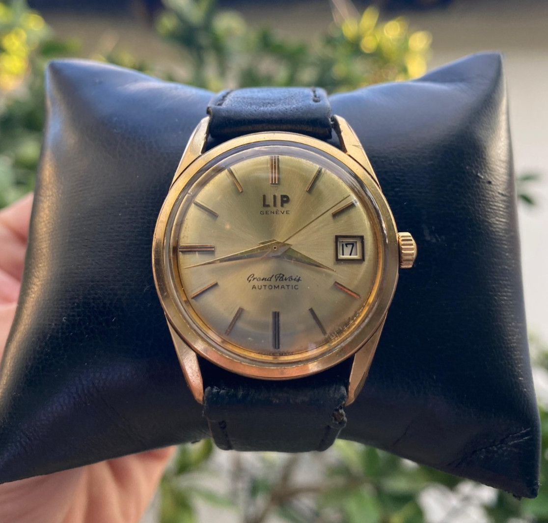Vintage Rare 1960s Men\'s Lip Genève Grand Pavois Automatic 25J Swiss 36mm Watch