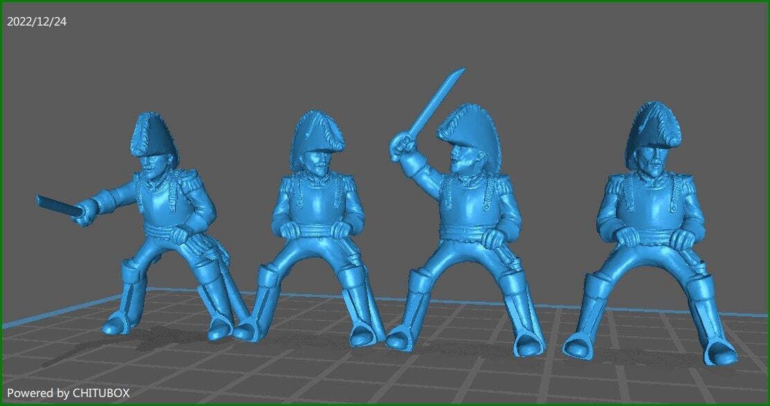 French Cuirassiers Generals - 4 Mini - 28 mm Scale