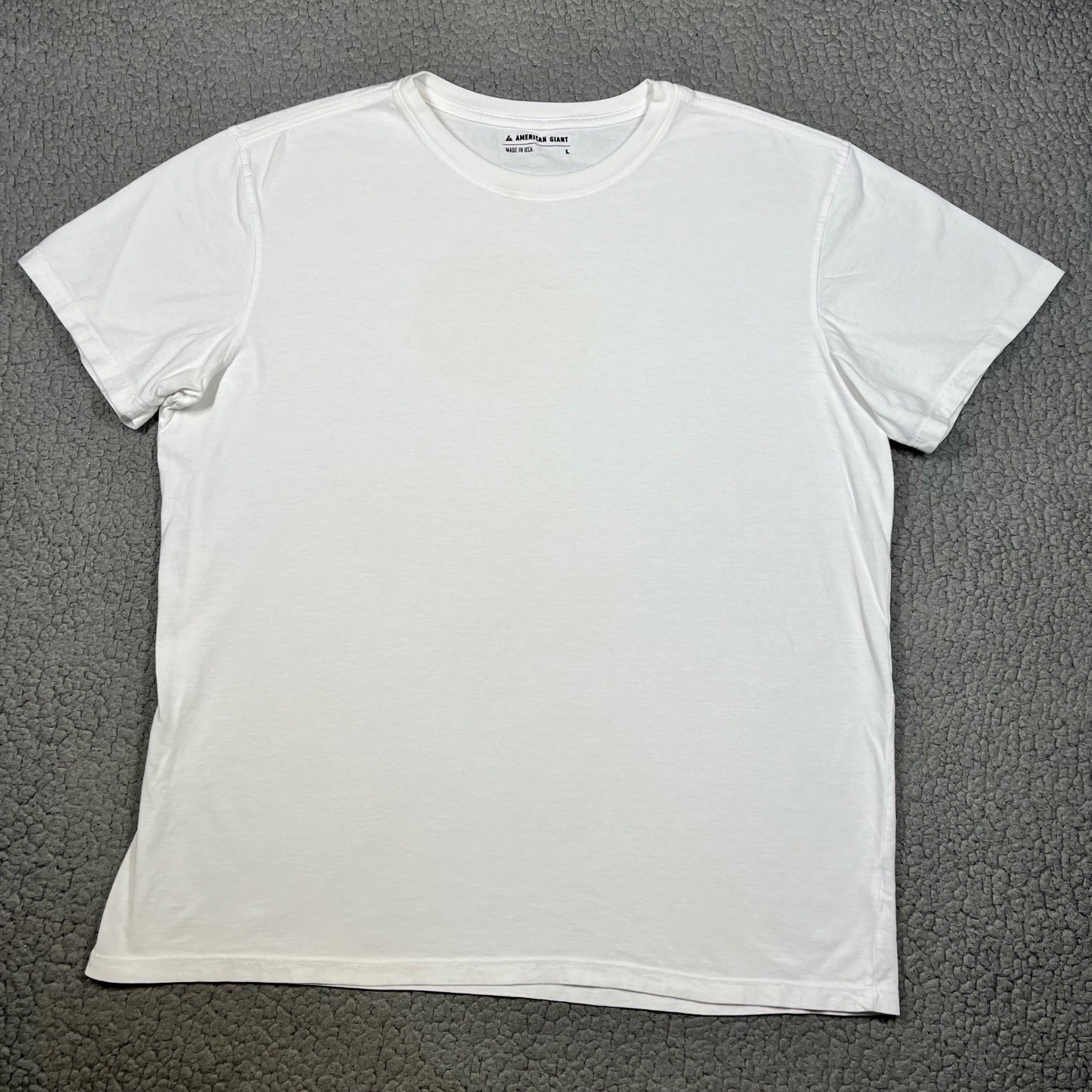 American Giant T-Shirt Men L Short Sleeve Crew Neck White Premium Basic