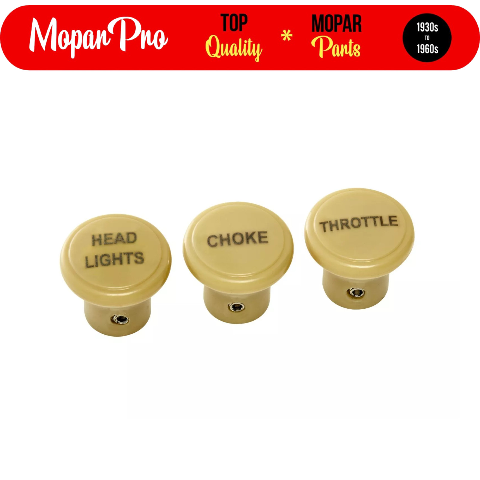 1935-1939 PLYMOUTH SPECIAL DELUXE BRAND NEW DASH KNOB COMPLETE SET