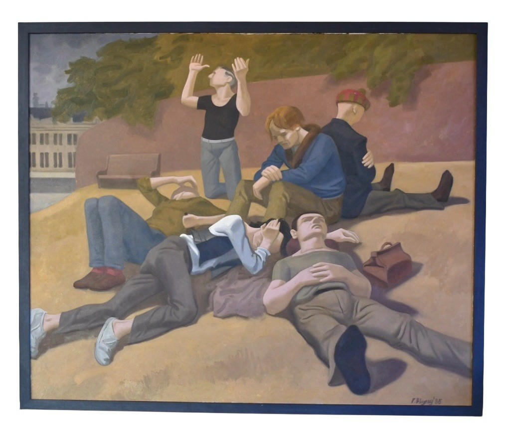 Original Peter Michael Blayney Oil Painting Titled Day After Day 1985 50” X 42”