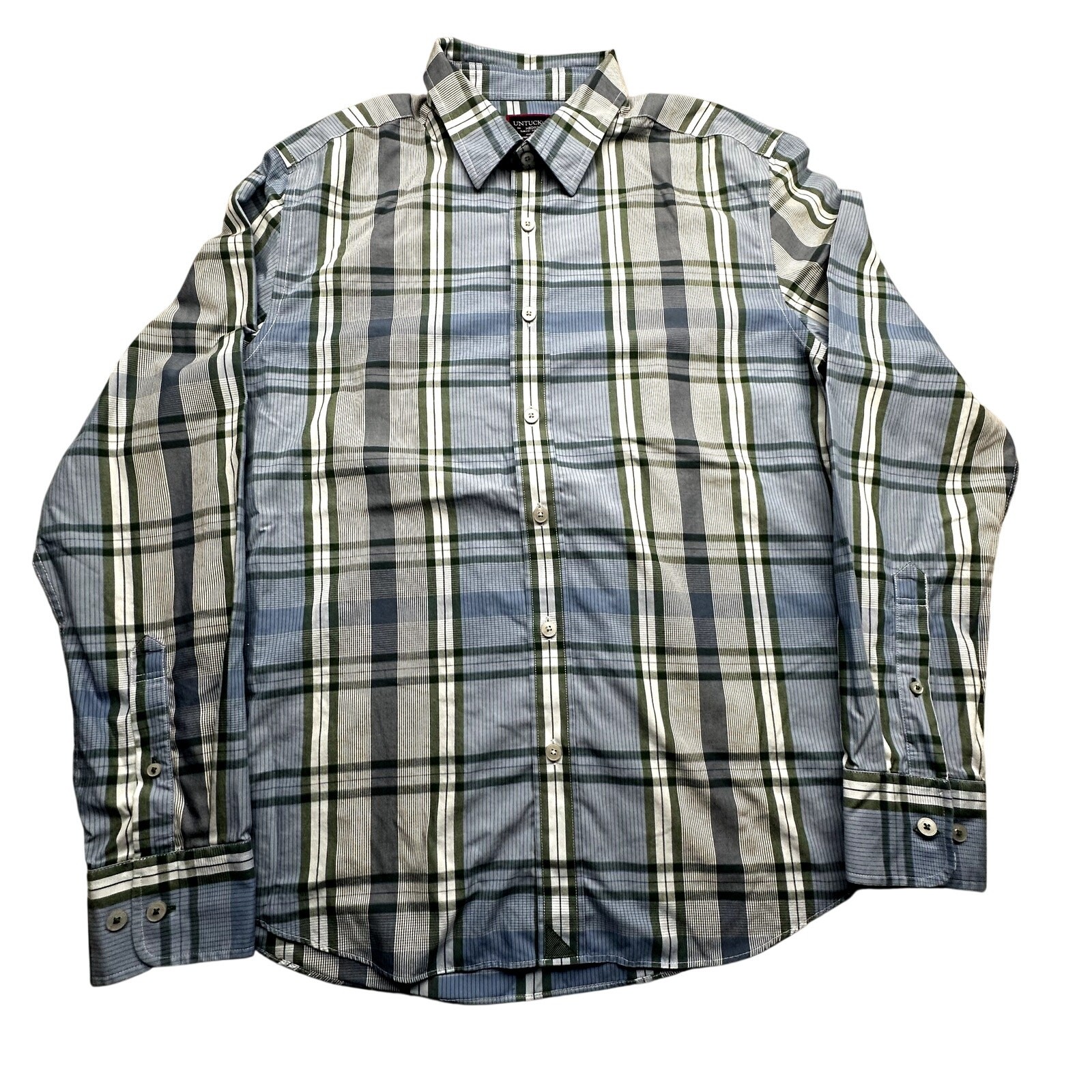 UNTUCKit Malibran WF Slim Fit Long Sleeve Plaid Button Up Shirt Mens Medium Slim