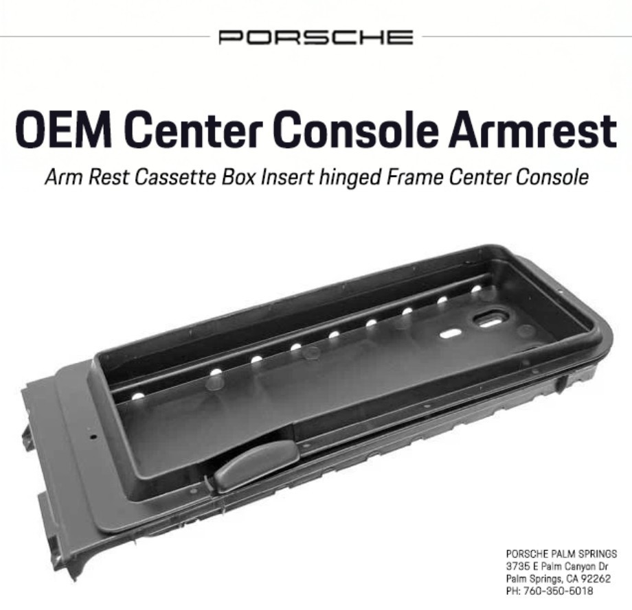 Porsche 944 968 Arm Rest Cassette Box Insert hinged Frame Center Console