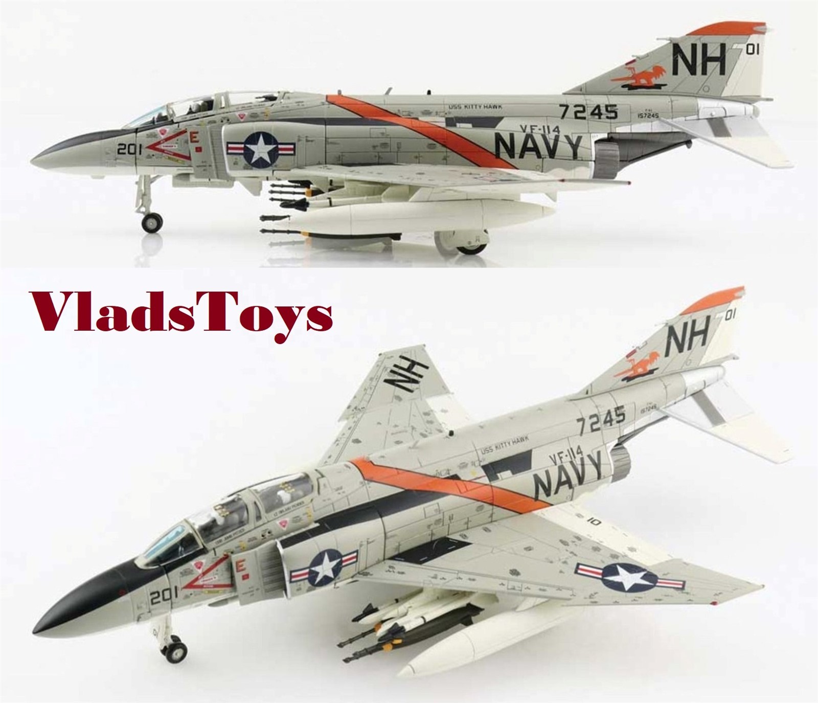 Hobby Master 1/72 F-4J Phantom II Aardvarks NH201 USS Kitty Hawk Vietnam HA19034