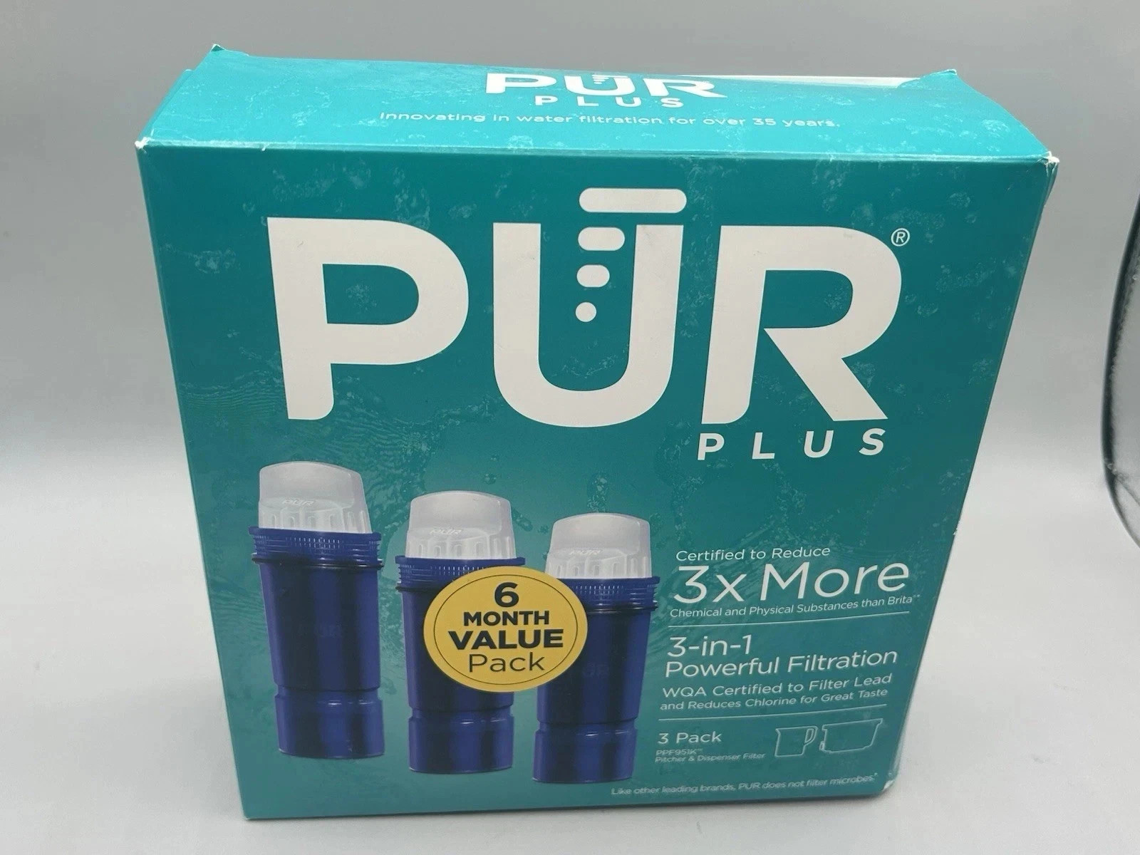 PUR PPF951K3 Lead Reduction Water Pitcher Replacement Filter - 3 Pack PUR PPF951K3 Lead Reduction Water Pitcher Replacement Filter - 3 Pack