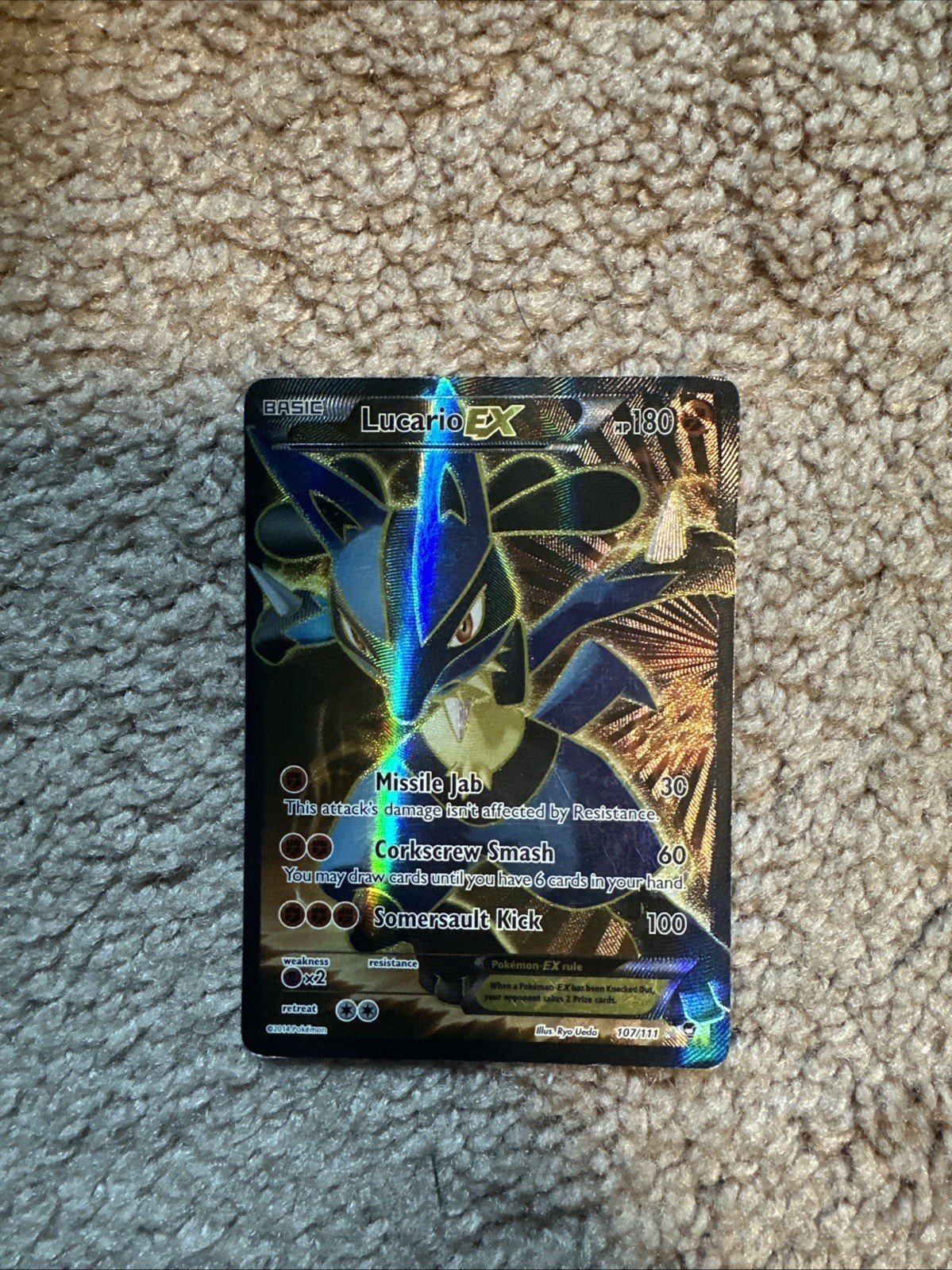 The Pokémon Company Lucario EX 107/111 XY Furious Fists Full Art Holo Ultra Rare