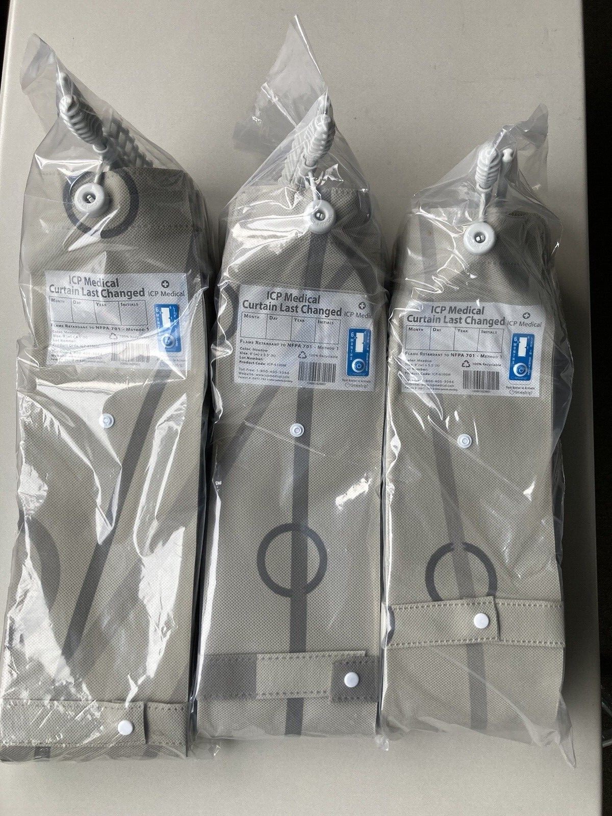THREE New ICP Medical ICP-6100M Hospital Patient Privacy Curtain Meadow 66 THREE New ICP Medical ICP-6100M Hospital Patient Privacy Curtain Meadow 66