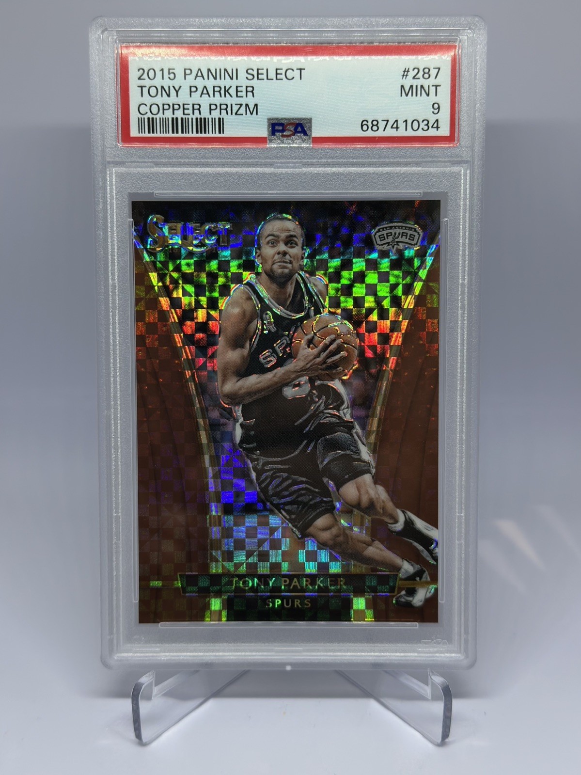 2015 Panini Select Tony Parker Copper Prizm /49 PSA 9 Spurs HOF 2015 Panini Select Tony Parker Copper Prizm /49 PSA 9 Spurs HOF