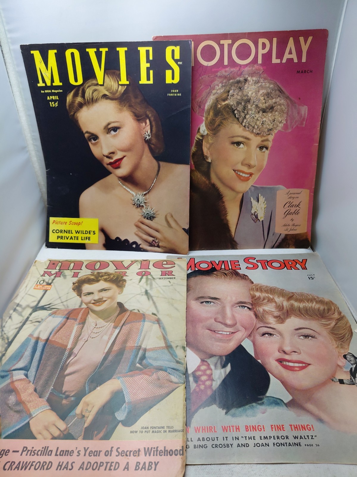 Photoplay Movie Mirror Movie Story Movies Magazine Joan Fontaine COVERS ONLY 