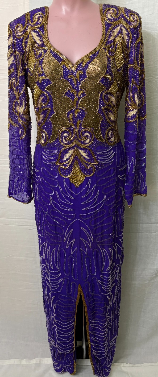 vintage long sleeve beaded sequin dresses