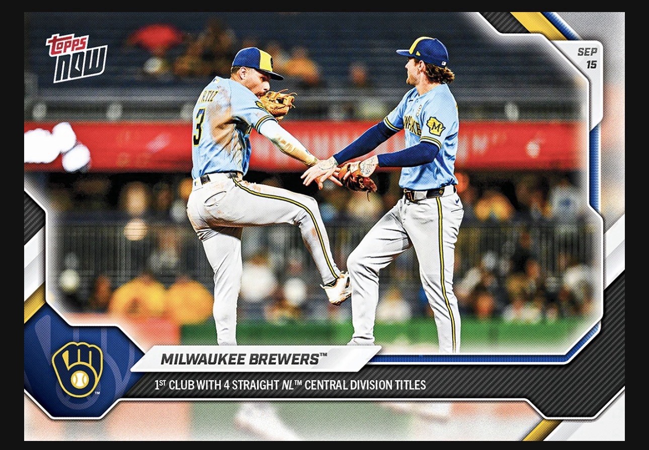 Milwaukee Brewers 4 DIVISION CHAMPS 2026 MLB Topps NOW® - Card 681  PRE-SALE