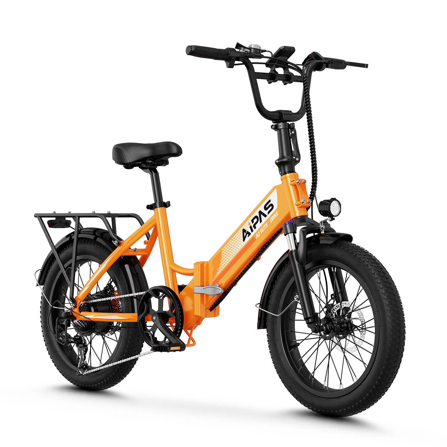 Aipas 20\'\' Folding Electric Bicycle 750W Peak 12.8Ah e-bike 7 Speed for Adult US