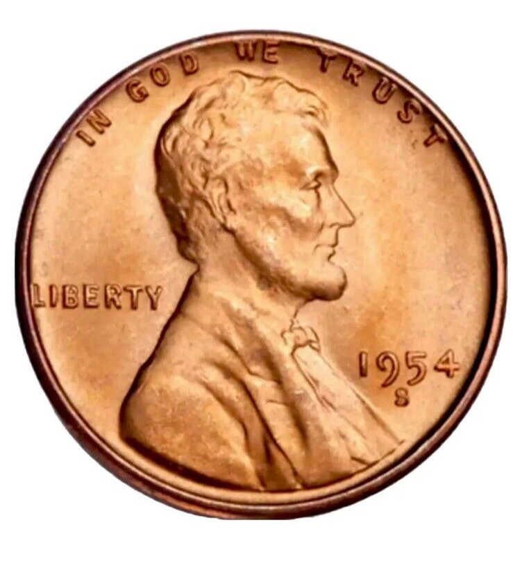 1954 S 1954S Lincoln Cent Wheat Penny Uncirculated UNC BU 1954 S 1954S Lincoln Cent Wheat Penny Uncirculated UNC BU