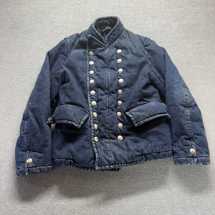 VTG Tricot Comme des Garcons Military Jacket Womens Medium Blue Double Breasted