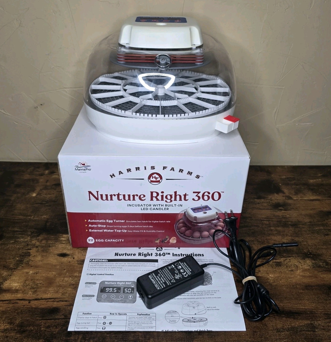 Harris Farms Nurture Right 360 Digital Egg Incubator w/ Built-In Candler Harris Farms Nurture Right 360 Digital Egg Incubator w/ Built-In Candler