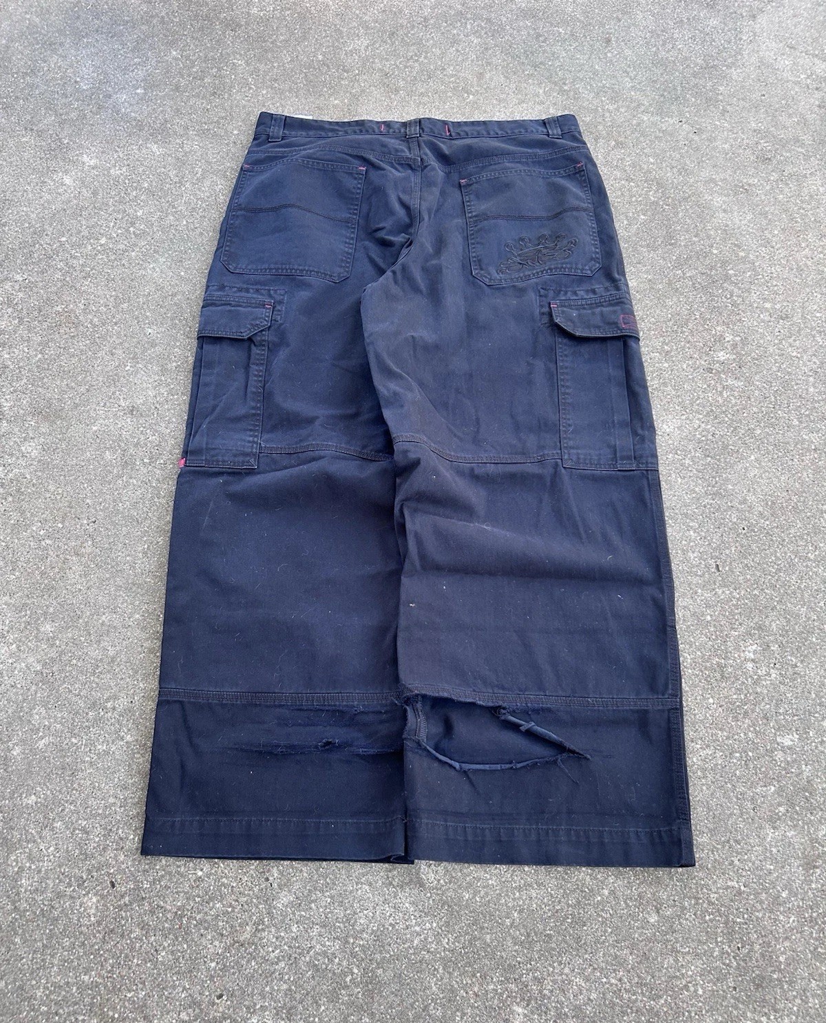 Vintage 2000s Black Jnco Cargo Wide Leg Baggy Pants Size 42 Mens Skater Y2K