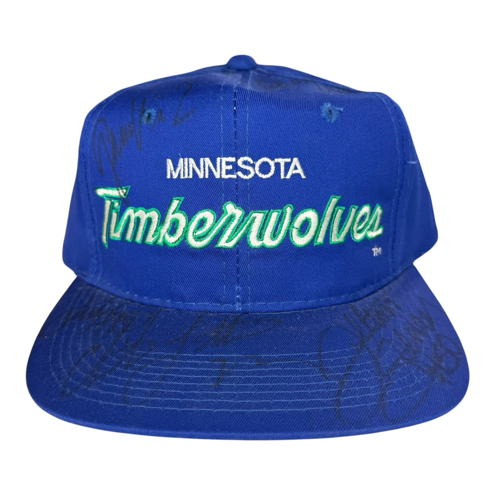 Vintage 90s Minnesota Timberwolves Sports Specialties Signed Team Snapback Hat