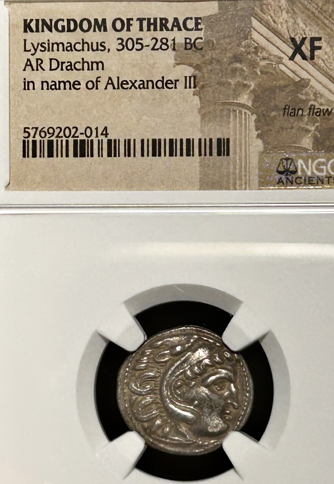 Kingdom of Thrace Lysimachus NGC XF AR Drachm 305-281 BC Kingdom of Thrace Lysimachus NGC XF AR Drachm 305-281 BC