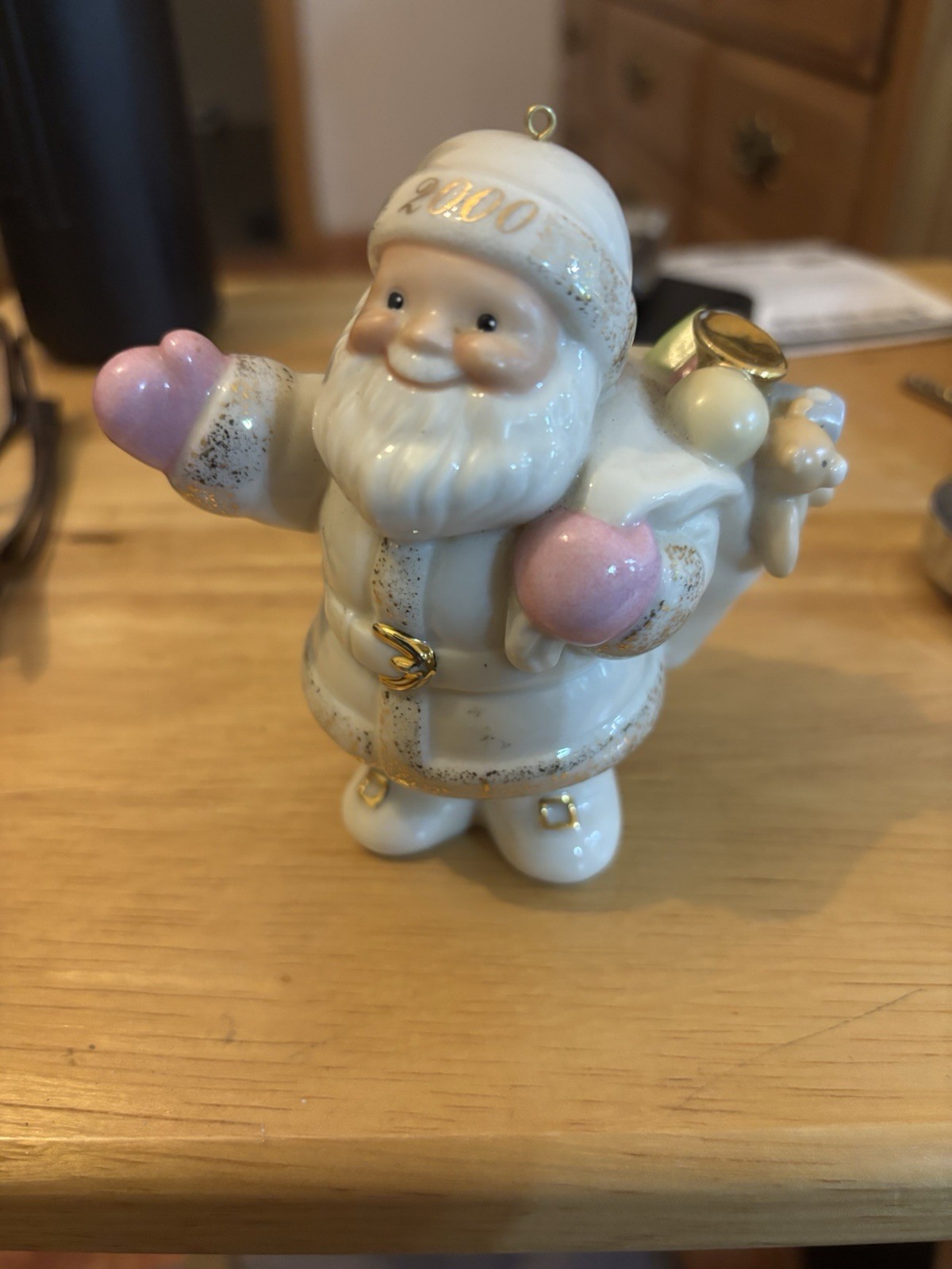 Lenox Figurine Of Santa Clause, Real Gold On Nose Head Sack Belt Feet N On Cap Lenox Figurine Of Santa Clause, Real Gold On Nose Head Sack Belt Feet N On Cap