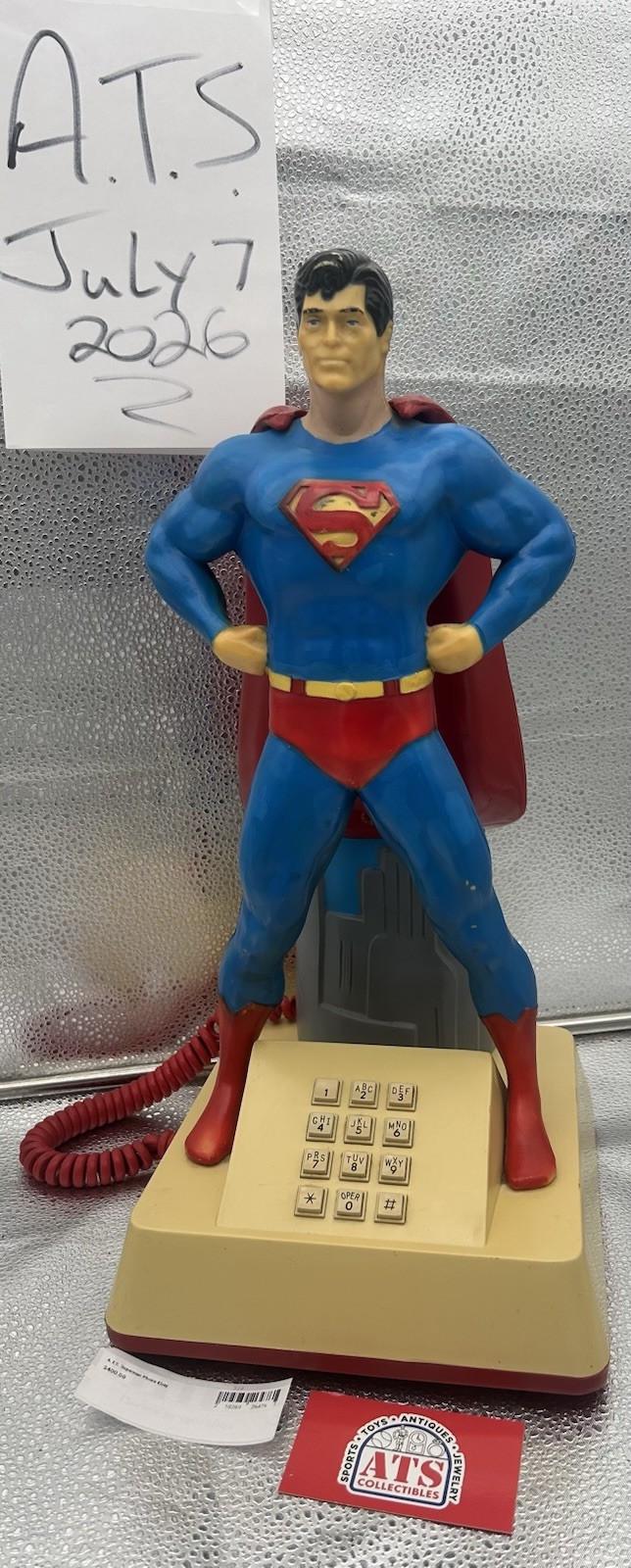 RARE WORKING VINTAGE 1979 DC COMICS INC. SUMPERMAN TELEPHONE 18 INCHES TALL RARE