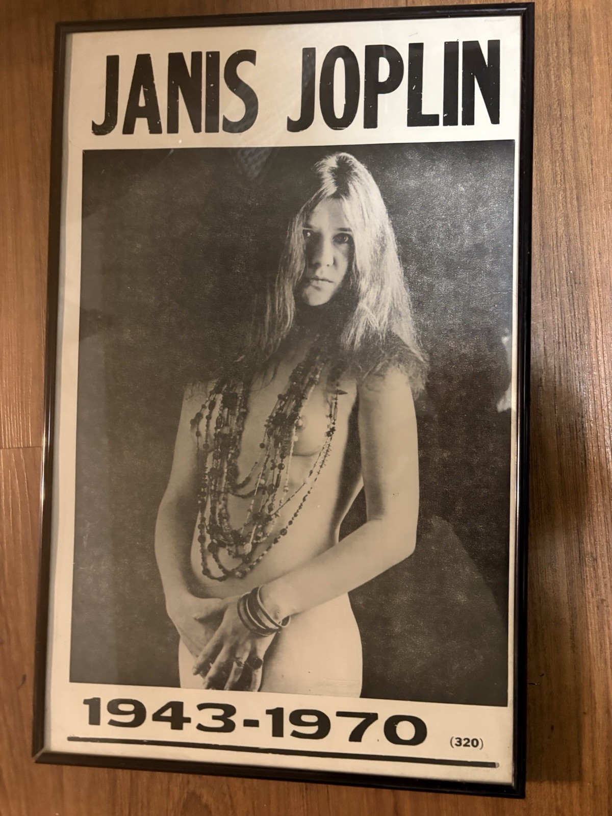 RARE , VINTAGE Janis Joplin 1943-1970 Framed Photo Print Poster